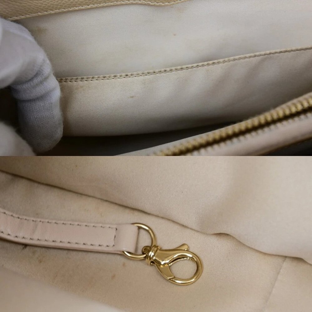 CHANEL CC GST Chain Shoulder Bag Grained Calfskin Leather Beige GHW 652RL053 - Picture 10 of 16